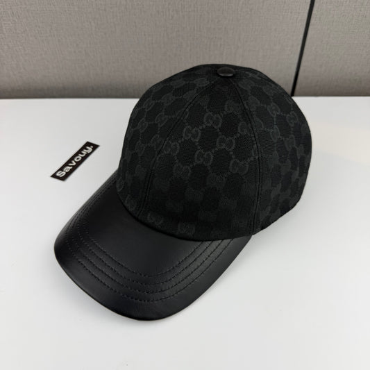 CASQUETTE GG & LEATHER QUALITÉ TRIPLE A - AAA BLACK BLACK G282