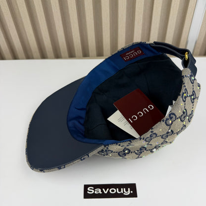 CASQUETTE GG & DIAMANT QUALITÉ TRIPLE A - AAA BLEU G286