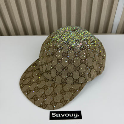 CASQUETTE GG & DIAMANT QUALITÉ TRIPLE A - AAA MARRON G288