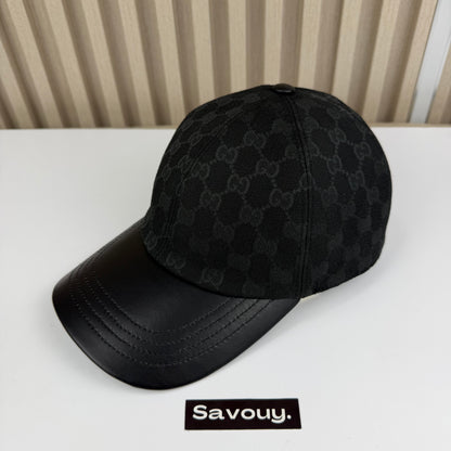CASQUETTE GG & LEATHER QUALITÉ TRIPLE A - AAA BLACK BLACK G282