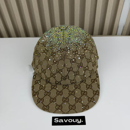 CASQUETTE GG & DIAMANT QUALITÉ TRIPLE A - AAA MARRON G288