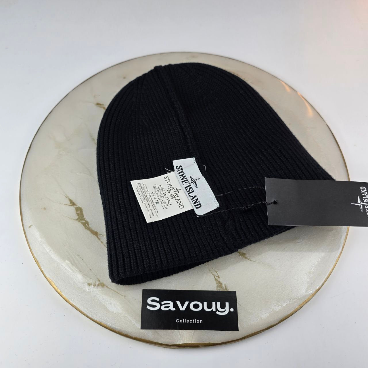 BONNET STONE ISLAND NOIR QUALITÉ SUPÉRIEURE S112