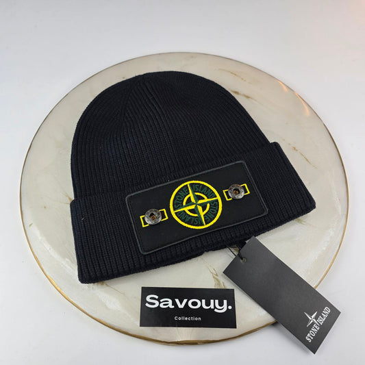 BONNET STONE ISLAND NOIR QUALITÉ SUPÉRIEURE S112